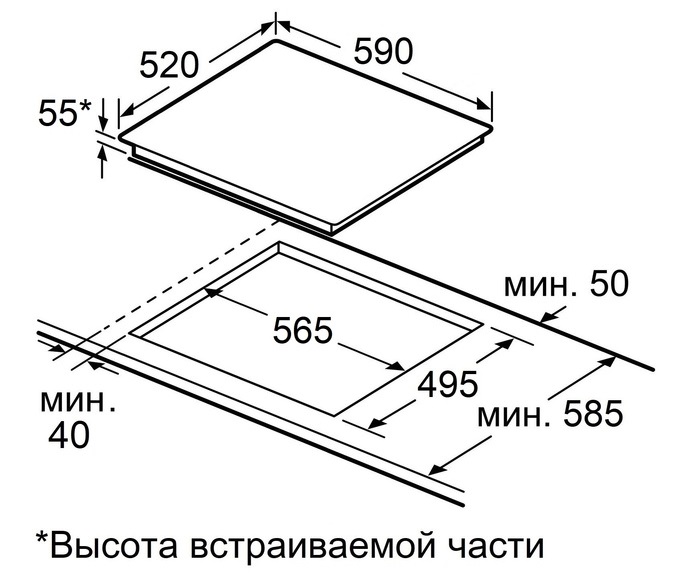 Схема встраивания Maunfeld CVI594SF2BG LUX